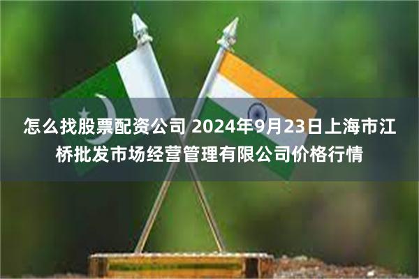 怎么找股票配资公司 2024年9月23日上海市江桥批发市场经营管理有限公司价格行情