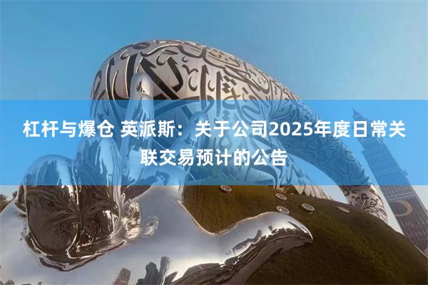 杠杆与爆仓 英派斯：关于公司2025年度日常关联交易预计的公告